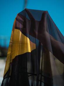 Swim Vcay Große Größen Netz bedruckter locker geschnittener Kurzarm Strandblusentop für Damen