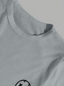 RueChic Cotton Men Plaid Print Regular T-Shirt Homewear Set - Grey - View 3