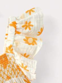 SHEIN Young Girls Country Floral Print Ruffle Hem Dresses, Summer - Multicolor - View 9