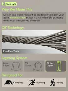 OutZeal 女士防水弹力尼龙修身多口袋户外裤，适合露营、徒步、登山等秋冬季活动 - 灰色 - 查看 5