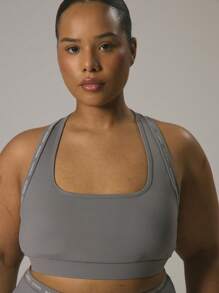 MUSERA 加大方领品牌粗肩带紧身短款上衣，适合健身房运动休闲健身秋冬秋季