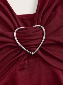 Sweetra 女士背心和吊带衫 - 酒紅色 - 查看 4