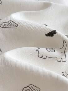 Loomiva Baby Boy Snug Fit Pajamas Set - Soft Knit Long Sleeve Top And Elastic Waist Pants, 2pcs - Grey - View 5