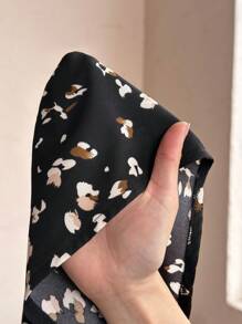 SHEIN 孕妇装女式束腰碎花无袖细肩带节日连衣裙 - 黑色 - 查看 6