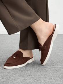 CUCCOO BIZCHIC 女士简约咖啡色平底乐福鞋 - 咖啡棕 - 查看 4