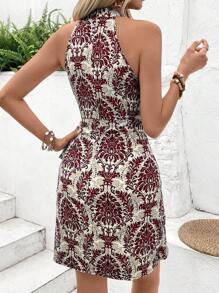 SHEIN Frenchy Váy hoa mùa hè Ditsy dành cho nữ - Cà phê - Xem 2