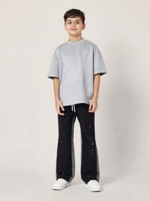 SUMWON 高性能银河印花喇叭裤星夜舞蹈运动裤青年弹力训练紧身裤宇宙运动服