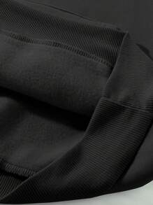 Manfinity EMRG 1pc Men's Minimalist Hooded Sweatshirt, Fashion For Summer - Black - View 3