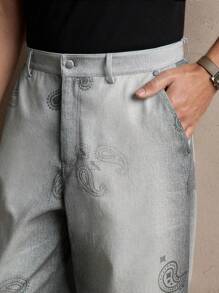 AKNOTIC Men's Loose Woven Long Straight-Leg Casual Pants, Suitable For Everyday Wear