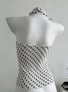 Elamini Women's Polka Dot Printed Ruffle Bandeau Top - Multicolor - View 2