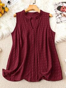 Áo ba lỗ và áo ba lỗ màu trơn cỡ lớn thời trang đơn giản, phù hợp cho mùa hè - Đỏ - Xem 5