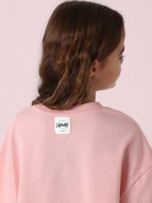 Youth 850 Logo Crop T-Shirt Sumwon Archives Streetwear Boxy Cut Summer Fashion Numbers Print Casual Leisure Comfort Everyday Wear - Pink - View 4