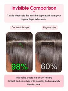 Ekstensi Rambut Manusia Asli Berkualitas Profesional Tanpa Sambungan, Dijahit Tangan, Rambut Asli Alami Hitam 50G, Rambut Lurus, Ekstensi Rambut Tape In - SNatural - View 8