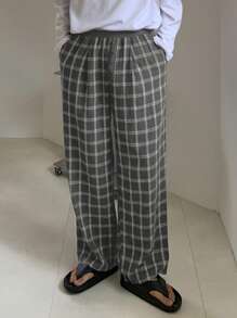 DAZY Men's Spring Gray Plaid Straight Leg Pants - Grey - View 6