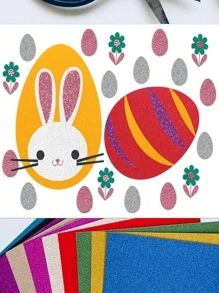 10sheets High-Quality Glitter Paper Sheets, Suitable For Crafts And DIY Projects, Glitter Paper For Making Cards, Christmas, Handmade DIY, Scrapbooking, Gift Wrapping, Birthday And Party Decorations, Students School Classroom Home Office - Multicolor - View 2