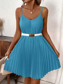 SHEIN Clasi Orange Pleated Strapless Maxi Dress Coral Dress Spring Dress - Mint Blue - View 5