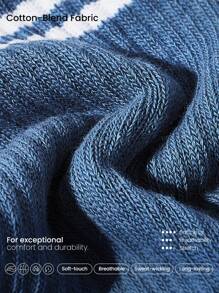 GLOWMODE 3 Paar Baumwoll Vintage gestreifte Socken, weich und belüftet durch Meshgewebe mit Jacquard Logo, für Training, Alltag und Lässig