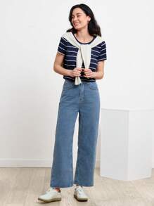 Miaspire Top de rayas de manga corta