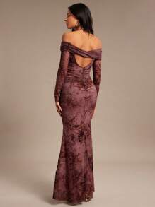 Hauture Váy đuôi cá trễ vai chi tiết xoắn - Đỏ - Xem 1