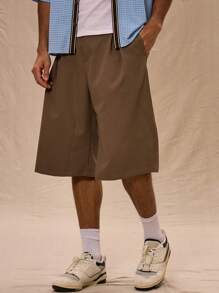 Musero Loose Fit Tailored Longline Shorts Summer Street Style Holiday Vacation Smart - Multicolor - View 5