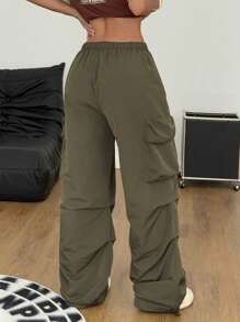 Coolane 女士夏季街头复古西部风 Y2K 低腰降落伞工装裤