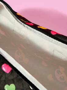 THE POWERPUFF GIRLS X SHEIN 花朵、泡泡、毛茛印花大容量可折叠旅行袋 - 彩色 - 查看 5