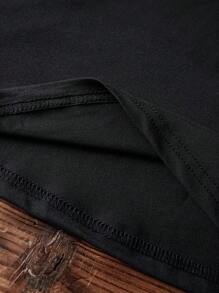 INAWLY Áo phông cổ tròn in hình trái tim, nghệ thuật nhạc cụ và lễ hội âm nhạc dành cho nữ - màu đen - Xem 4