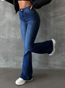 EURMUSE 98%Cotton Women's High Waist Flared Jeans