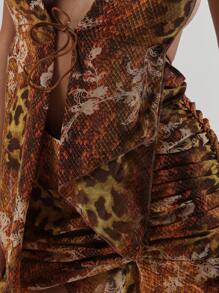 MUSERA Sexy Halterneck Wrap Mini Dress Sexy Going Out Party Ibiza Outfit, Holiday, Club Outfit