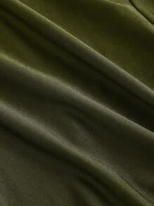 SHEIN MOD Women's Army Green Draped Neck Form-Fitting Midi Dress, Elegant Dress,Formal Dress,New Year's Eve Dress, Holiday Dress, New Year Vacation, New Year Party Women Dress,Masquerade Ball Dress - Army Green - View 4