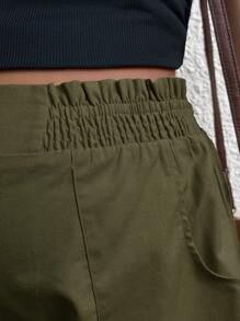 SHEIN Pregnant Women High Waist Solid Color Casual Shorts