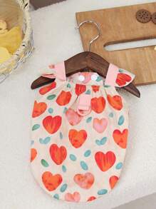 PETSIN Light Pink Cute Ladylike Heart Pattern Chiffon Breathable Summer Shirt, Fashionable Style Suitable For Cats & Dogs - Baby Pink - View 4