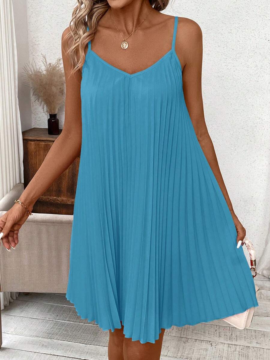 SHEIN Clasi Orange Pleated Strapless Maxi Dress Coral Dress Spring Dress - Mint Blue - View 1