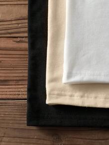 Attitoon 3 cái/bộ Xương rồng tối giản giản dị & Áo thun in hình xe hơi cổ điển được trang bị áo thun ngắn tay cho nữ, mùa hè - Nhiều màu - Xem 6