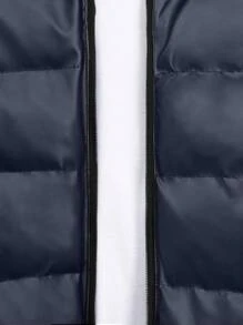 RueChic 冬季男士纯色拼布羊毛连帽加厚外套