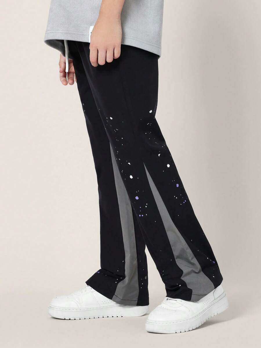 SUMWON 高性能银河印花喇叭裤星夜舞蹈运动裤青年弹力训练紧身裤宇宙运动服