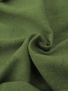 Breezaya Women's French Elegant Loose Casual/Office/Holiday Solid Color Linen Oblique Shoulder Sleeveless Dress With 3D Floral Decor And Side Slit