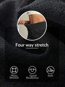 Flexra Women Casual Washed High Waist Straight Leg Jeans - Black - View 8