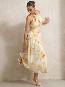 Aveloria Rosie 度假百搭浪漫优雅花卉垂坠不对称无袖连衣裙性感露背波西米亚风海滩时尚夏季