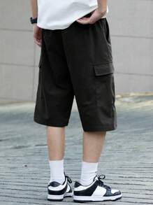 Manfinity EMRG Shorts décontractés pour hommes avec cordon de serrage à la taille, poche cargo, couleur unie