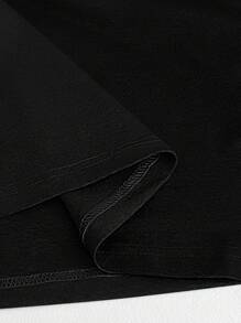 Maweii Plus Size Women Solid Color Knit Halter Backless Asymmetrical Pleats Top And Wide Leg Pants Two Pieces Set - Black - View 5