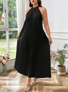 SHEIN Privé Plus Size Sleeveless Solid Color Maxi Dress, Simple & Fashionable, Suitable For Summer,Business Casual Woman