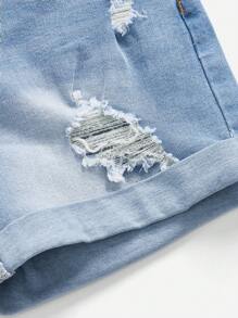 Jeanoix Denim Shorts, Simple & Fashionable, Suitable For Summer - Light Wash - View 4