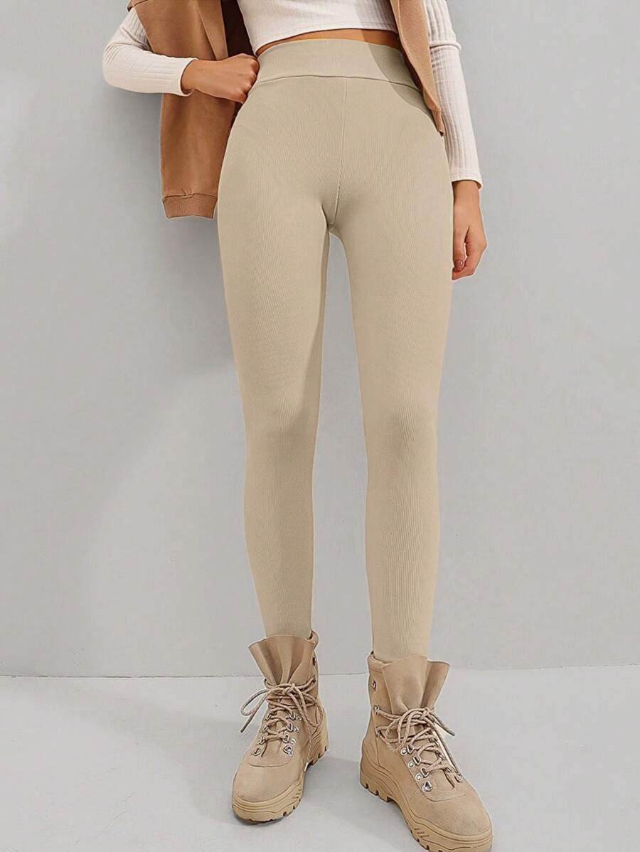 EURMUSE 素色高腰緊身打底褲