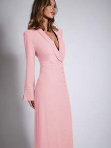 COSMINA 女士优雅派对红色西装连衣裙 - 淺粉色 - 查看 4