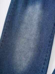 SHEIN Tween Girls Loose Casual Simple Style Pants, Suitable For Summer - Blue - View 6