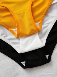 GARFIELD | SHEIN 3pcs Tween Girl Black & White Cute Cartoon Cat Print Comfortable Underwear,Basic Casual Briefs - Black and White - View 3