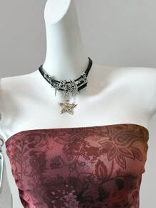 Easelle Áo thun bandeau lưới in họa tiết đồng quê mùa hè dành cho nữ - Nhiều màu - Xem 6