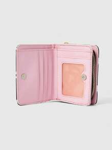 ROMWE Grunge Punk Goth Punk Skull Full Print Multi-Function Zipper Card Case With Bifold Wallet Compartment - Black - View 3