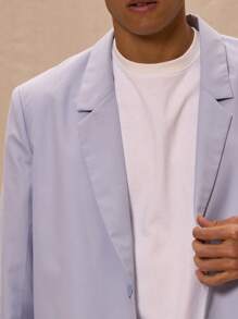 Musero Boxy Fit "M" Embroidered Blazer Only Spring Summer Vacation - Baby Blue - View 4